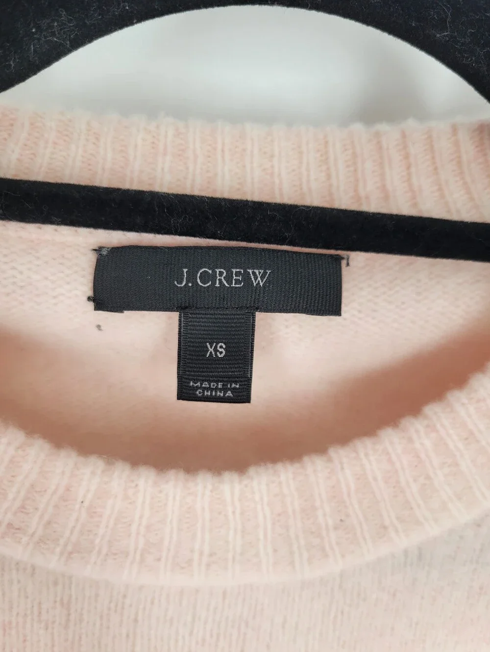 J. Crew Ruffle Crewneck Merino Wool Light Pink Size XS